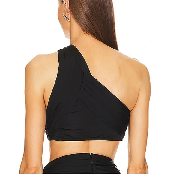 Michael Costello x Revolve Magnolia Cropped Top in Black - Picture 3 of 7